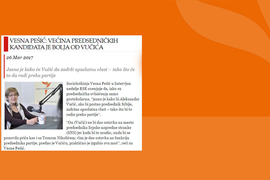 VESNA PEŠIĆ: Većina predsedničkih kandidata je bolja od Vučića